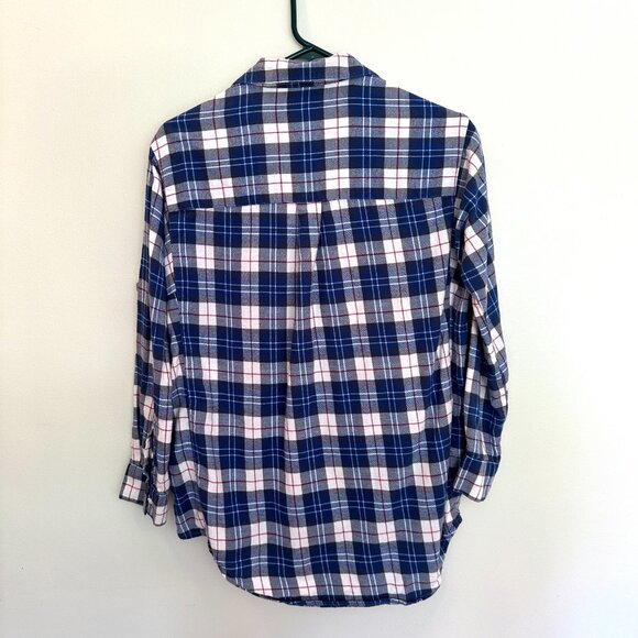 Lauren James plaid collared long sleeve button up shirt, blue white and red size - Picture 6 of 12